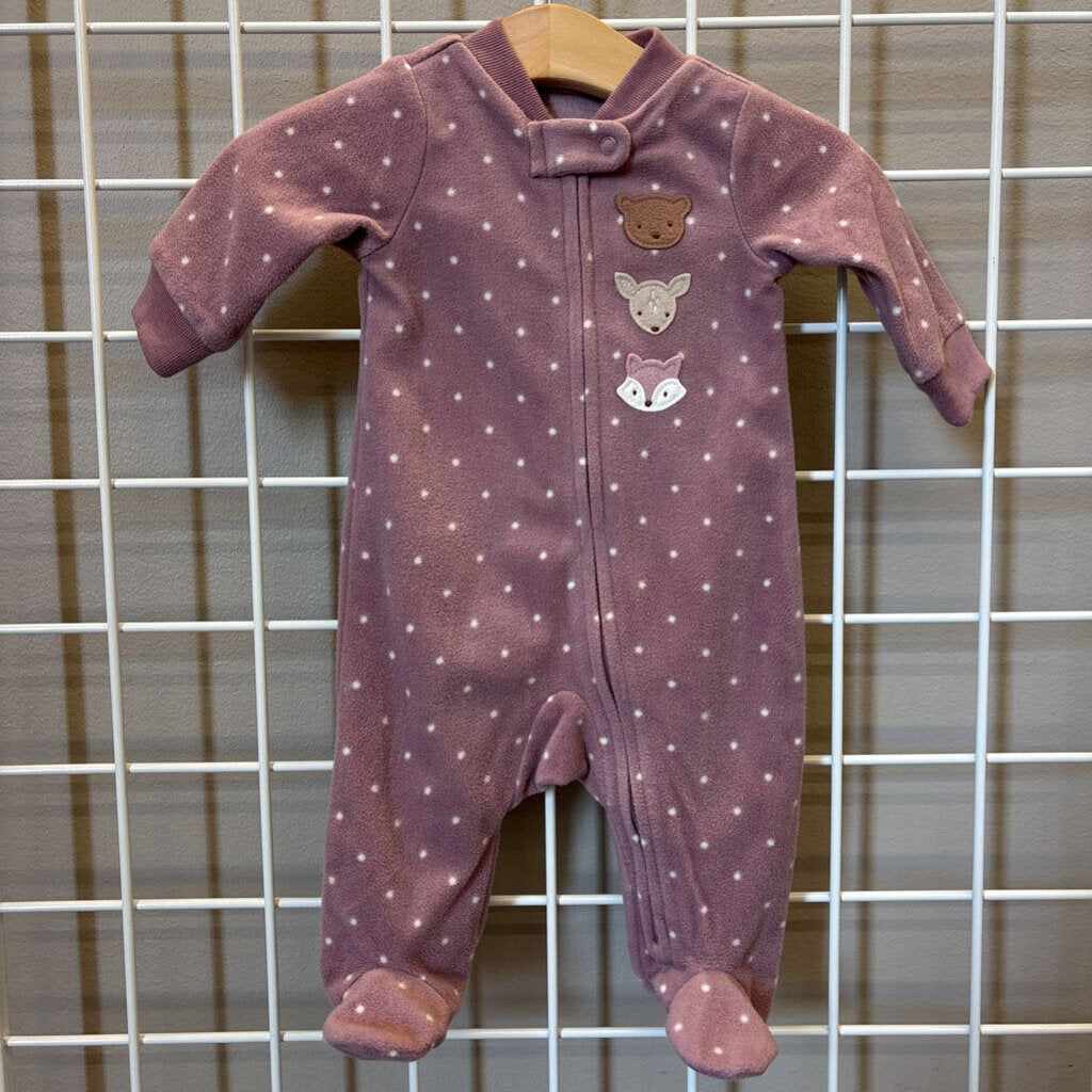 Carter's Dot Fleece Zip Sleeper - 3m