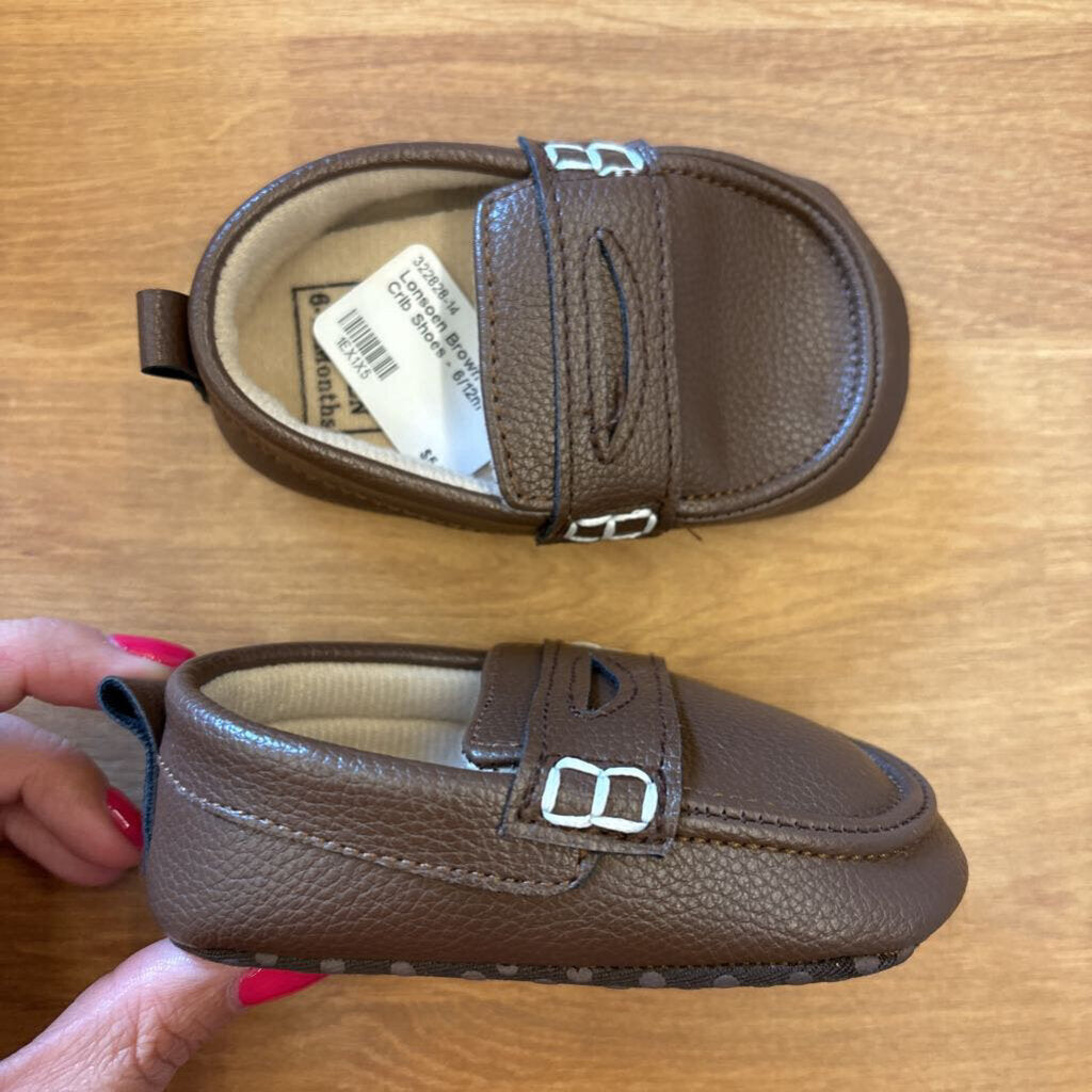 Lonsoen Brown Loafer Crib Shoes - 6/12m