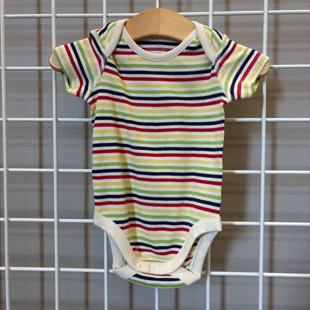 Hanna Andersson Rainbow Stripe SS Onesie - OS