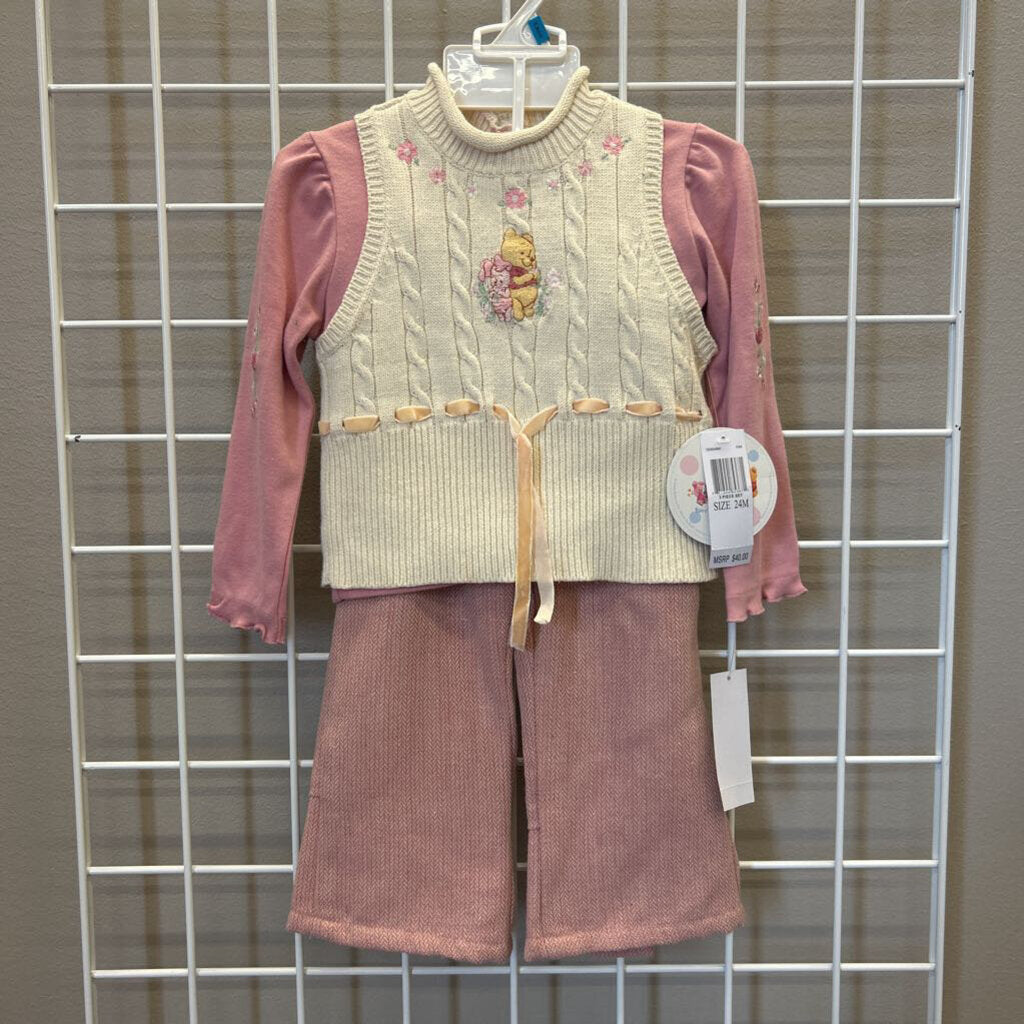 NWT Disney Baby Pooh Three Pc Set - 24m