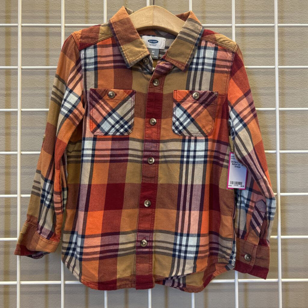 Old Navy Plaid LS Button Up - 5T