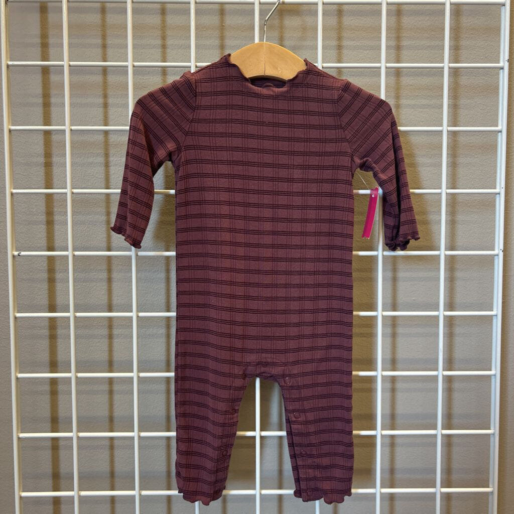 Cloud Island Stripe LS Romper - 3/6m