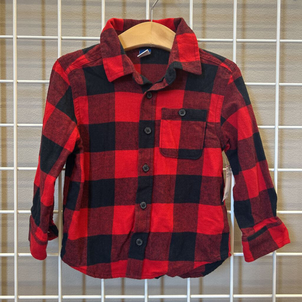 Old Navy Plaid LS Button Up - 3T