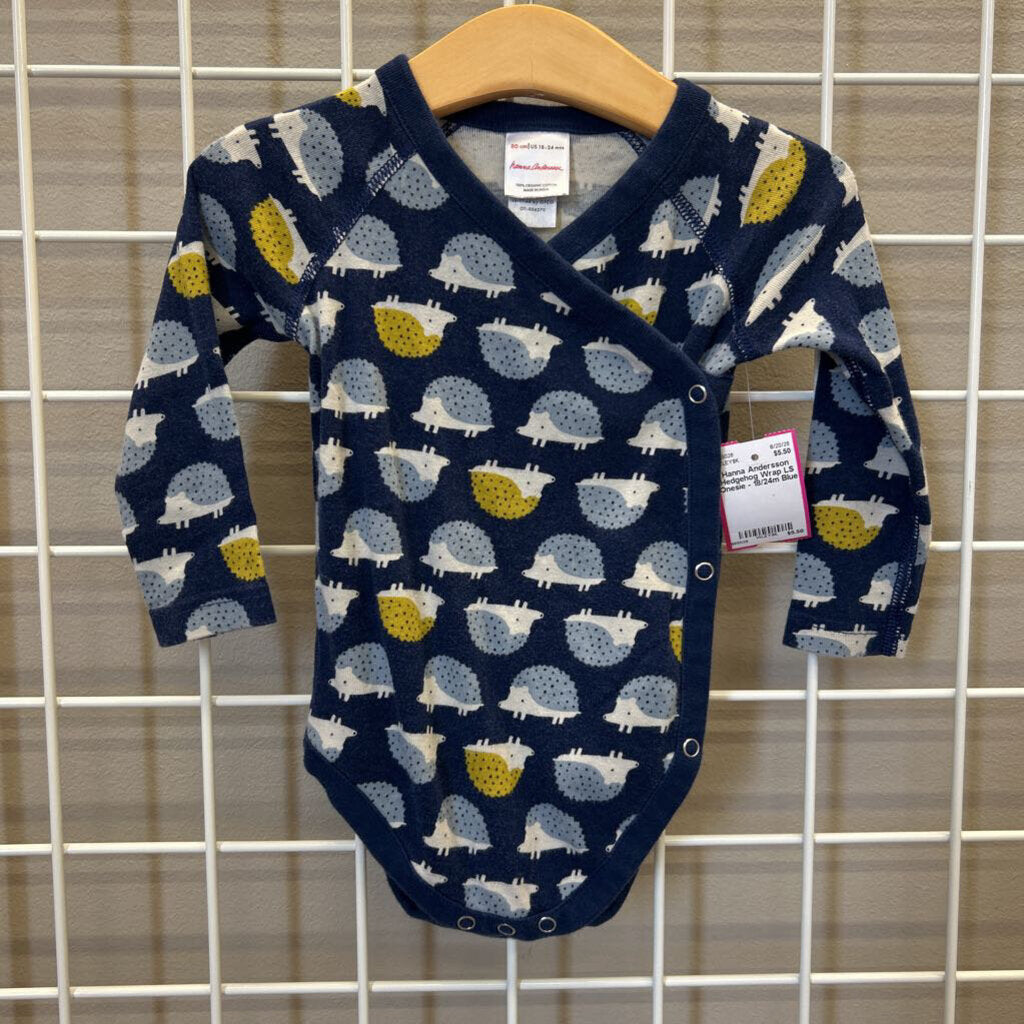 Hanna Andersson Hedgehog Wrap LS Onesie - 18/24m