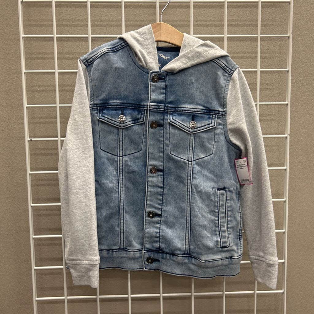 Art Class Mixed Fabric Denim Jacket - 8