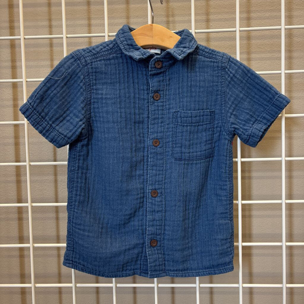Cat & Jack Linen SS Button Up - 3T