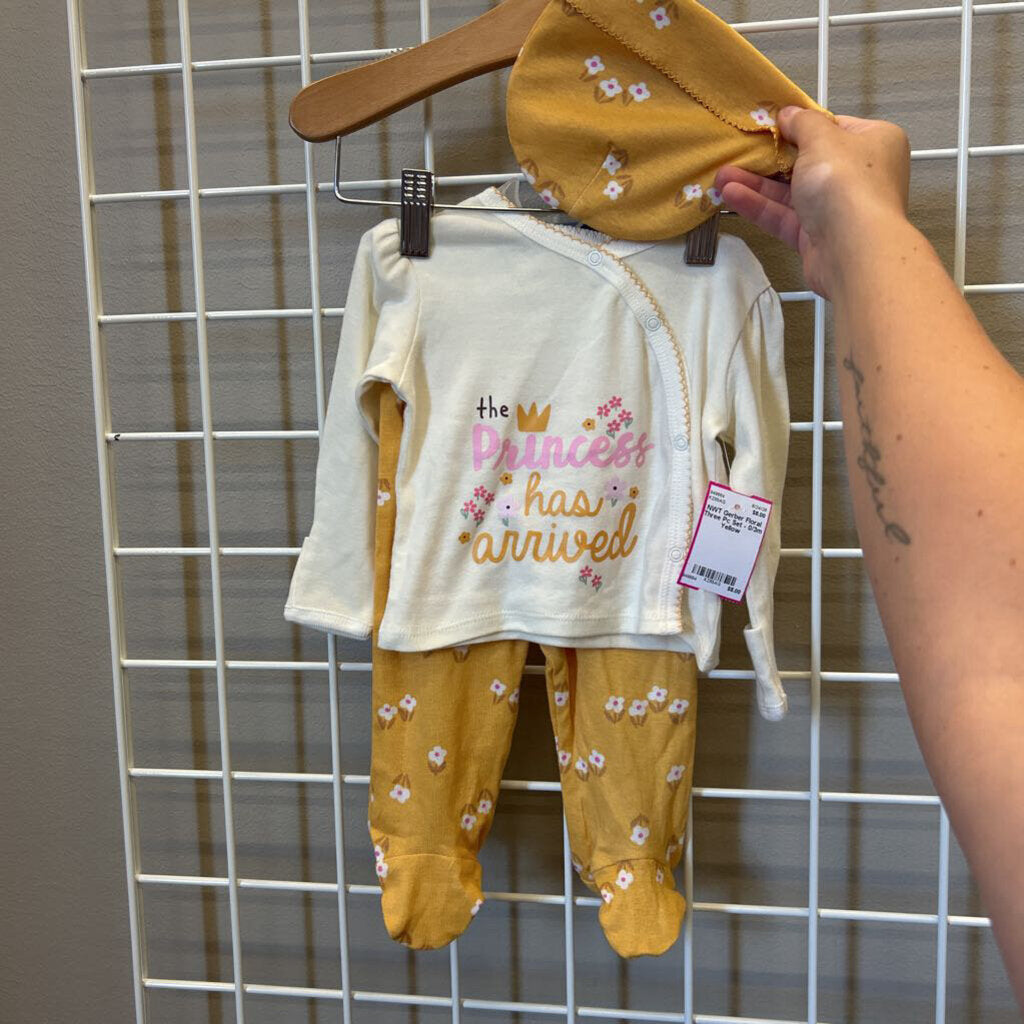 NWT Gerber Floral Three Pc Set - 0/3m