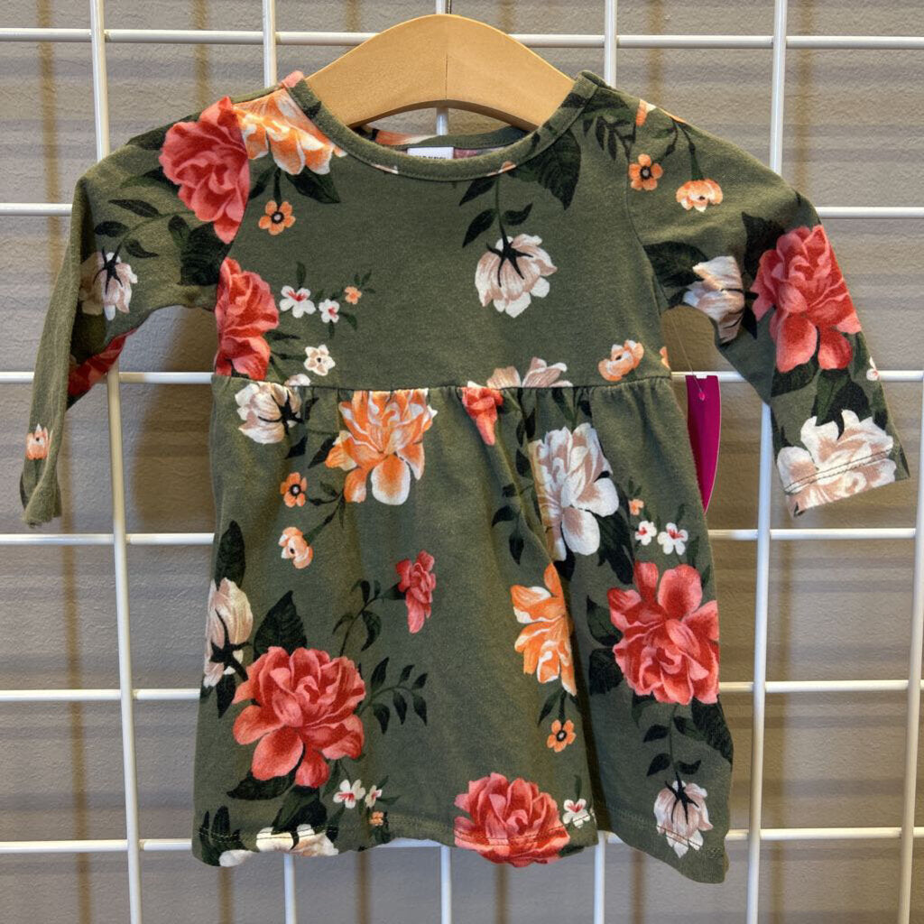 Old Navy Floral LS Dress - 3/6m