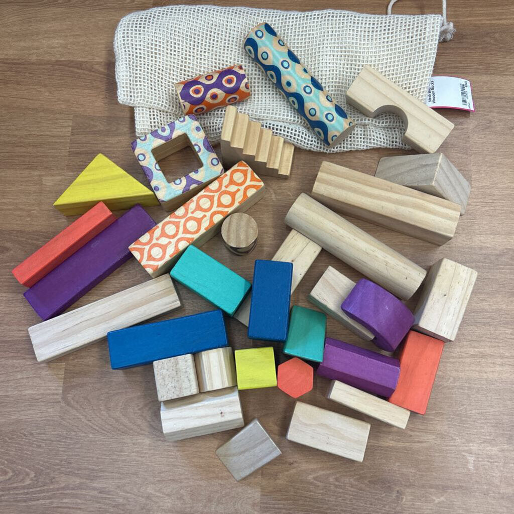 Mesh Bag w/ Wooden Blocks