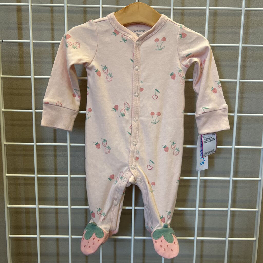 NWT Carter's Strawberry Snap Sleeper - 3m