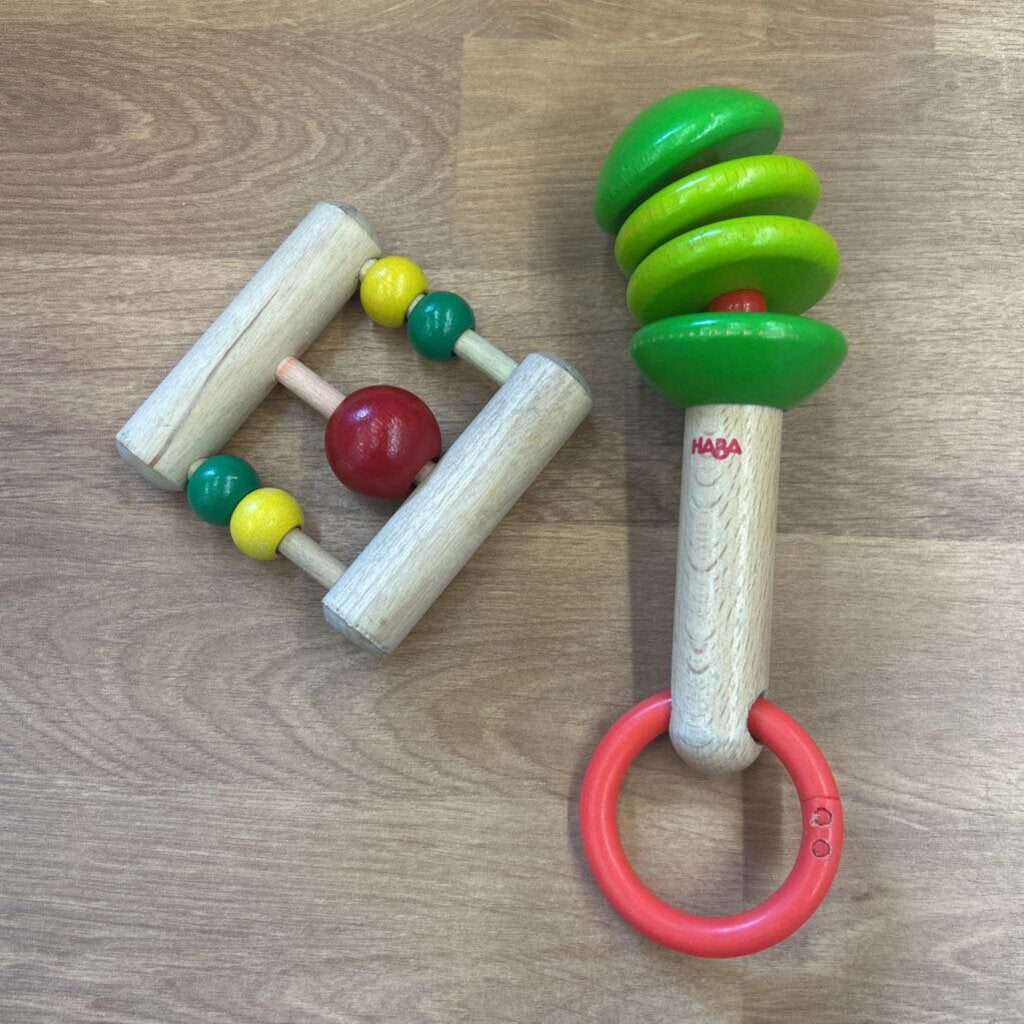 Set of 2 Wood Infant Toys