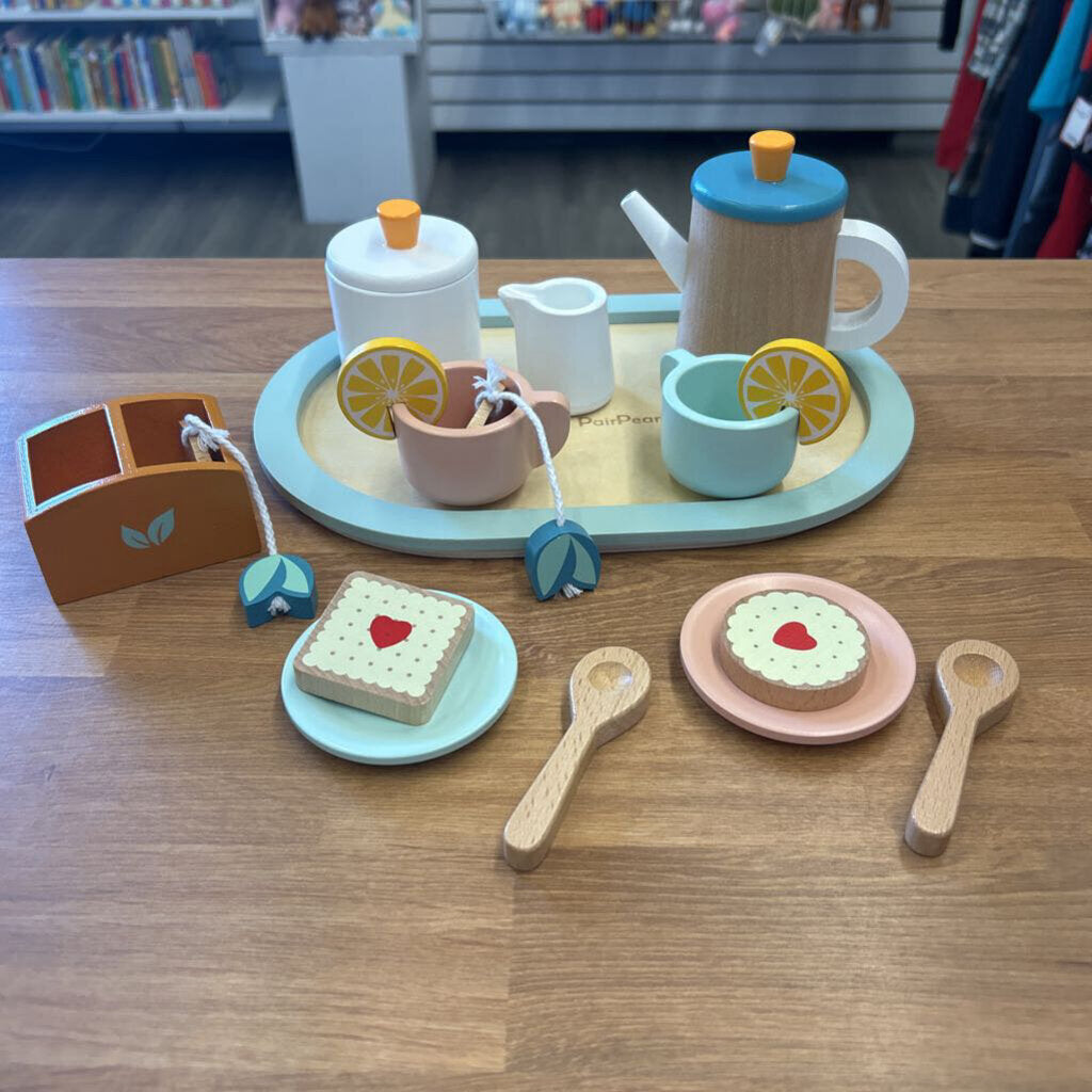 Pair Pear Wooden Tea Party Set
