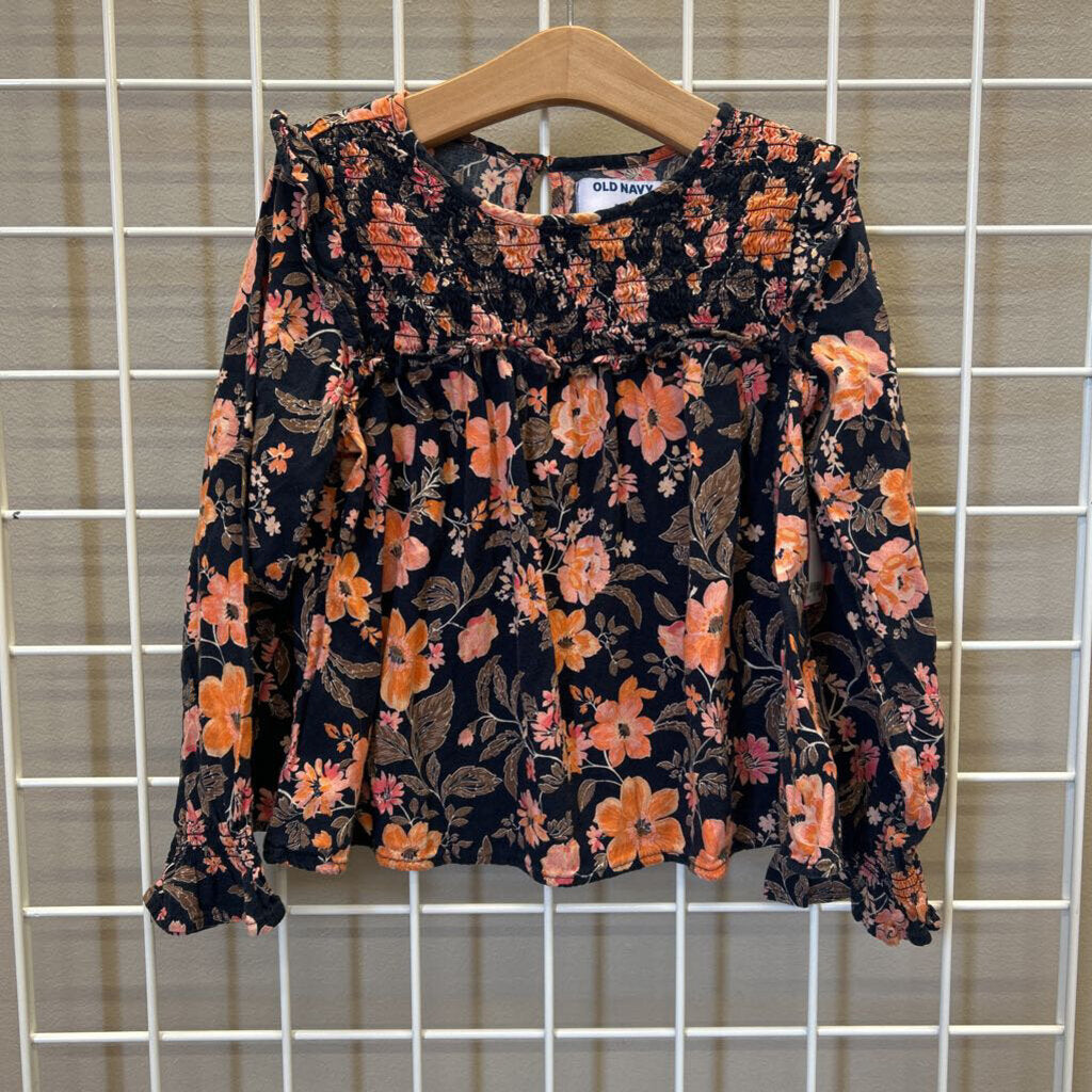 Old Navy Floral LS Peasant Top - 6/7