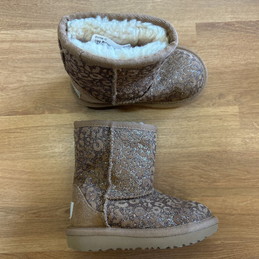 Ugg Brown Leopard Boots (bent) - 8