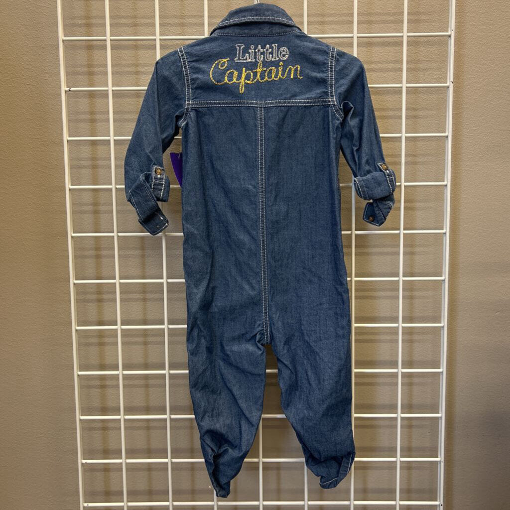 Carter's Chambray LS Button Up Romper - 24m