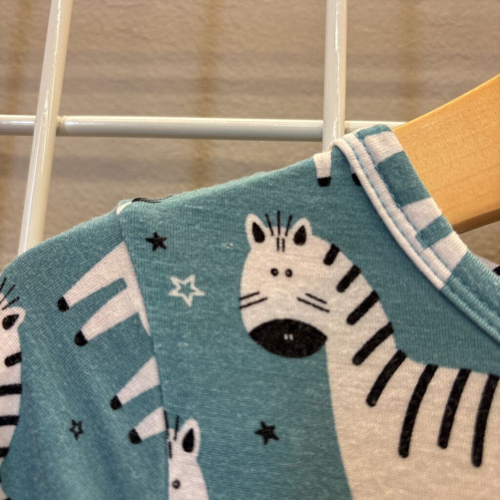 Little Bum Bums Bamboo Zebra LS Twirl Bodysuit (small pin hole on shoulder) - 2T