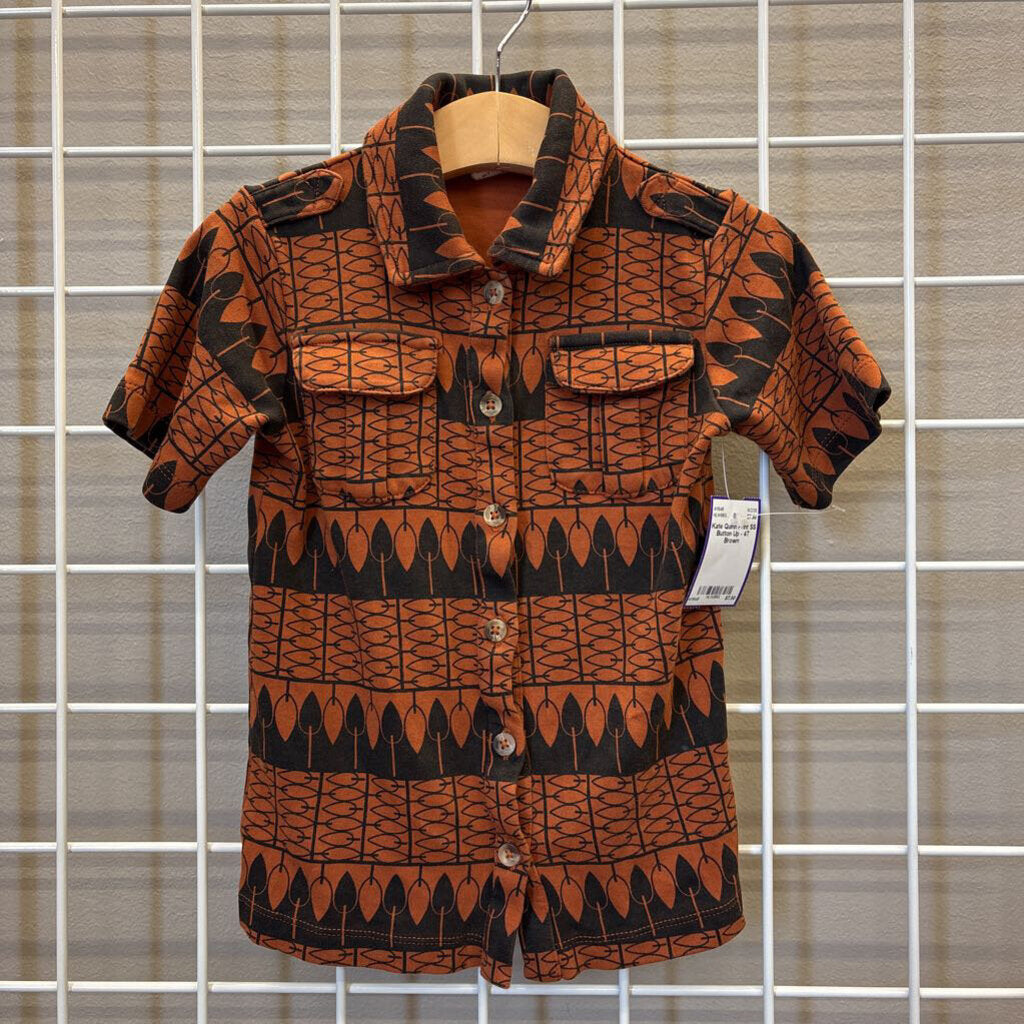 Kate Quinn Print SS Button Up - 4T