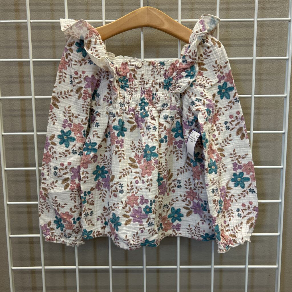 Carter's Floral Linen LS Top - 6/6x