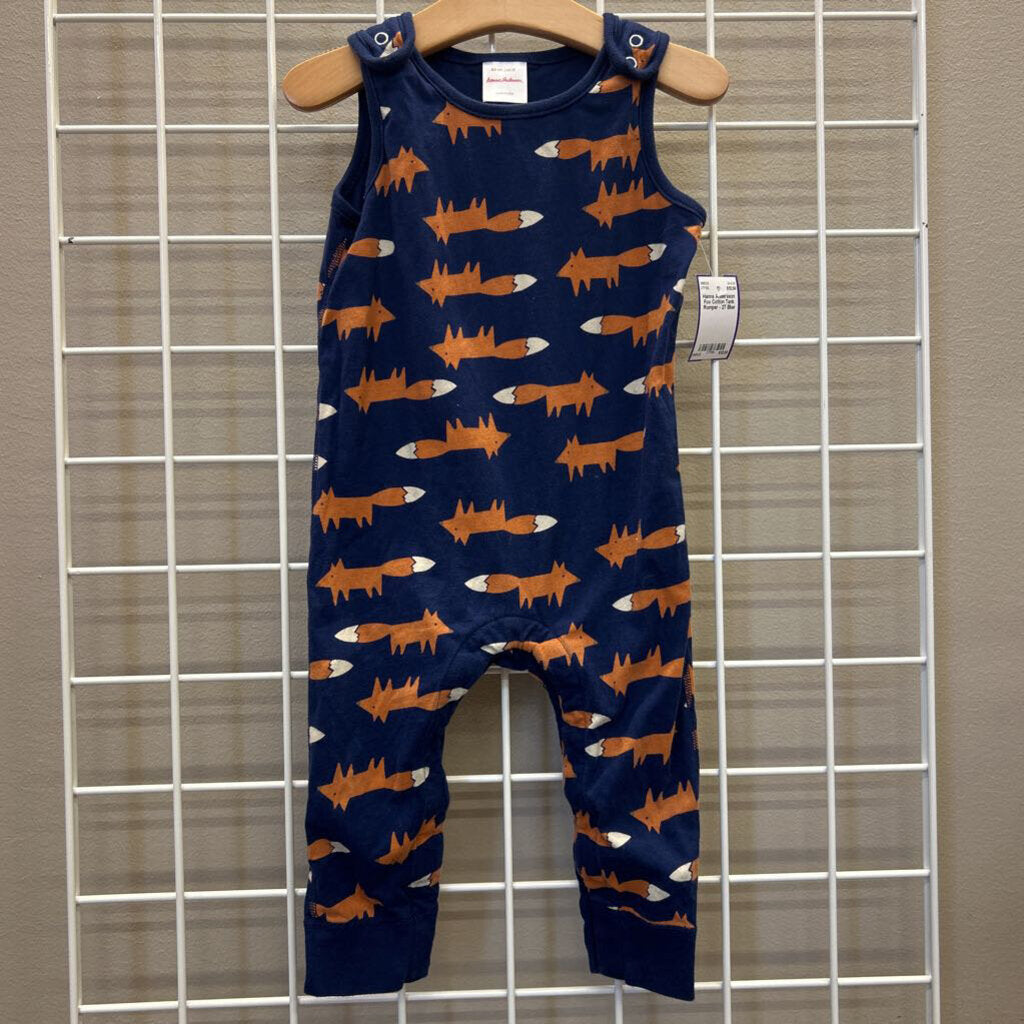 Hanna Andersson Fox Cotton Tank Romper - 2T