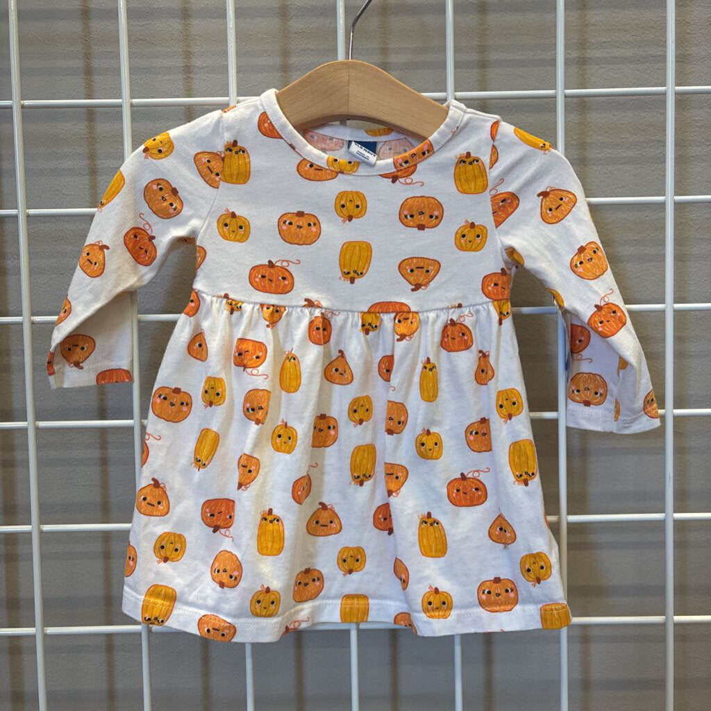 Old Navy Pumpkin LS Dress - 6/12m