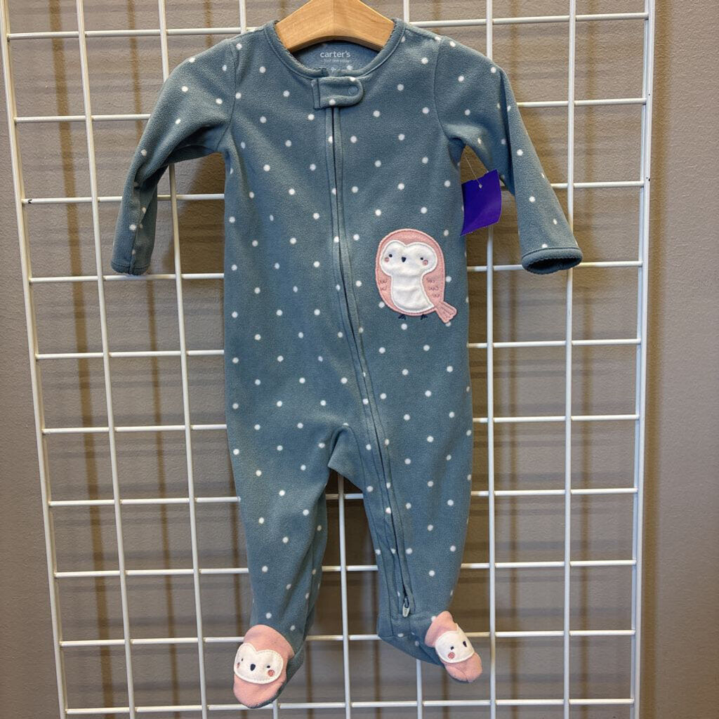 Carter's Fleece Owl Zip Sleeper - 9m