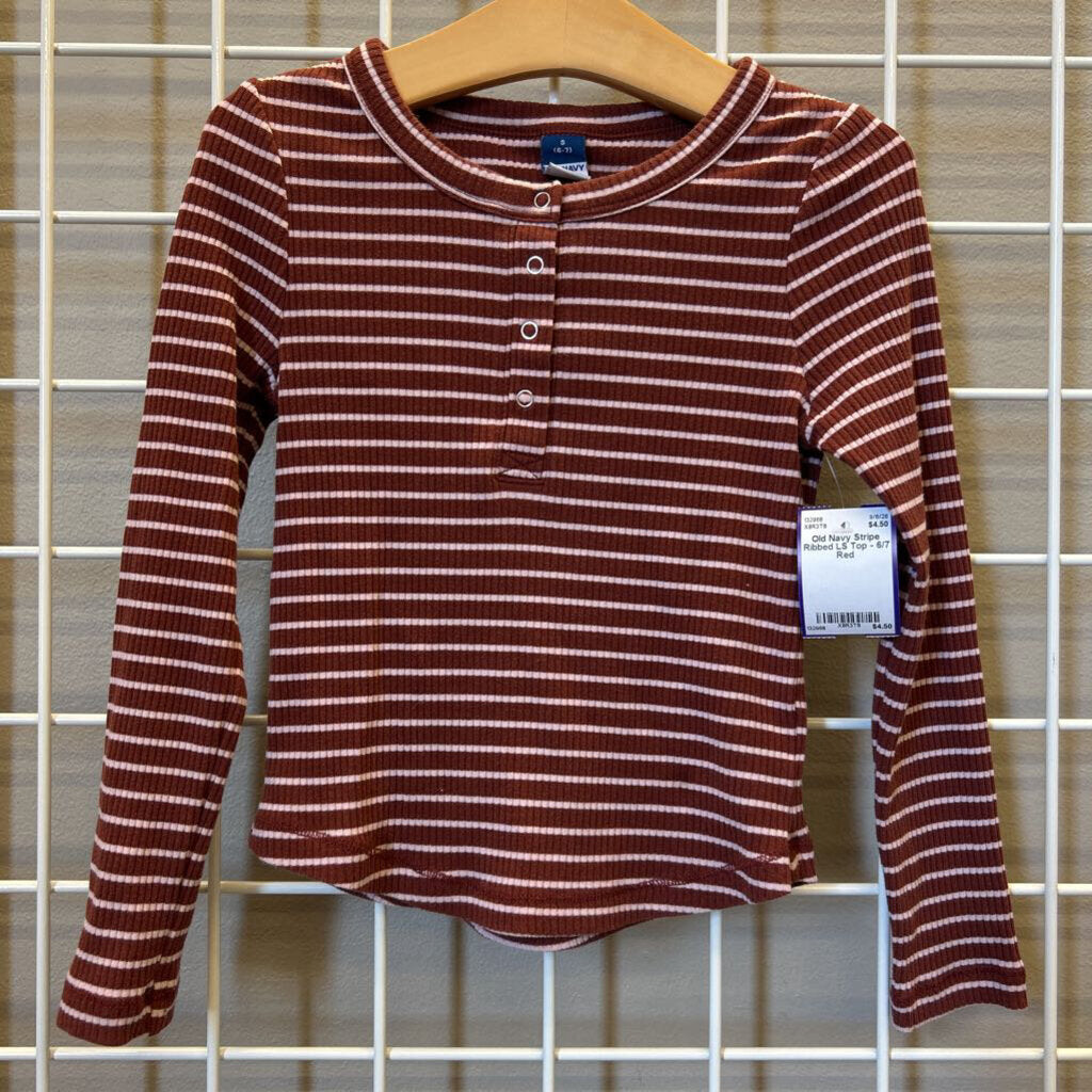 Old Navy Stripe Ribbed LS Top - 6/7