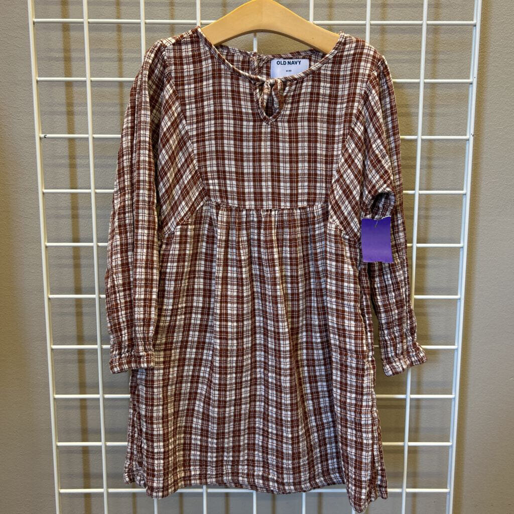 Old Navy Plaid LS Dress - 8