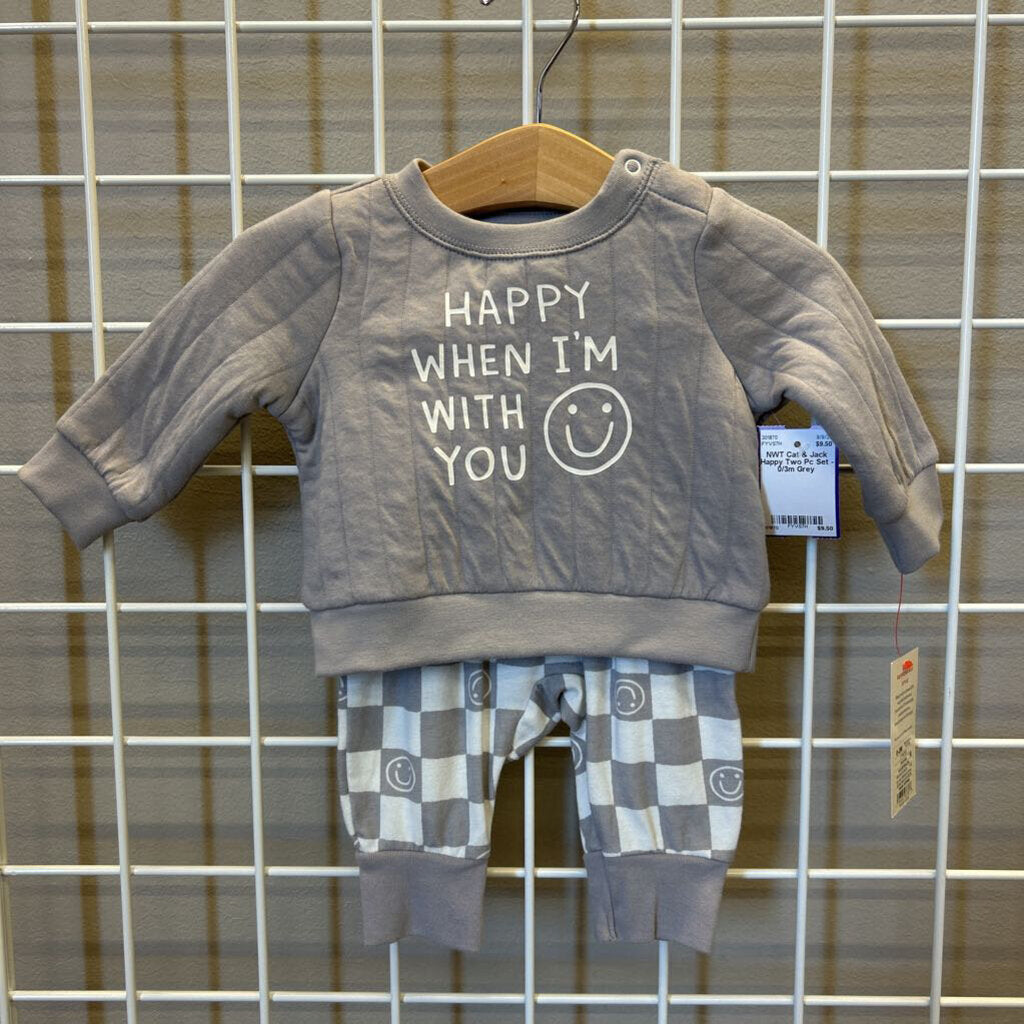 NWT Cat & Jack Happy Two Pc Set - 0/3m