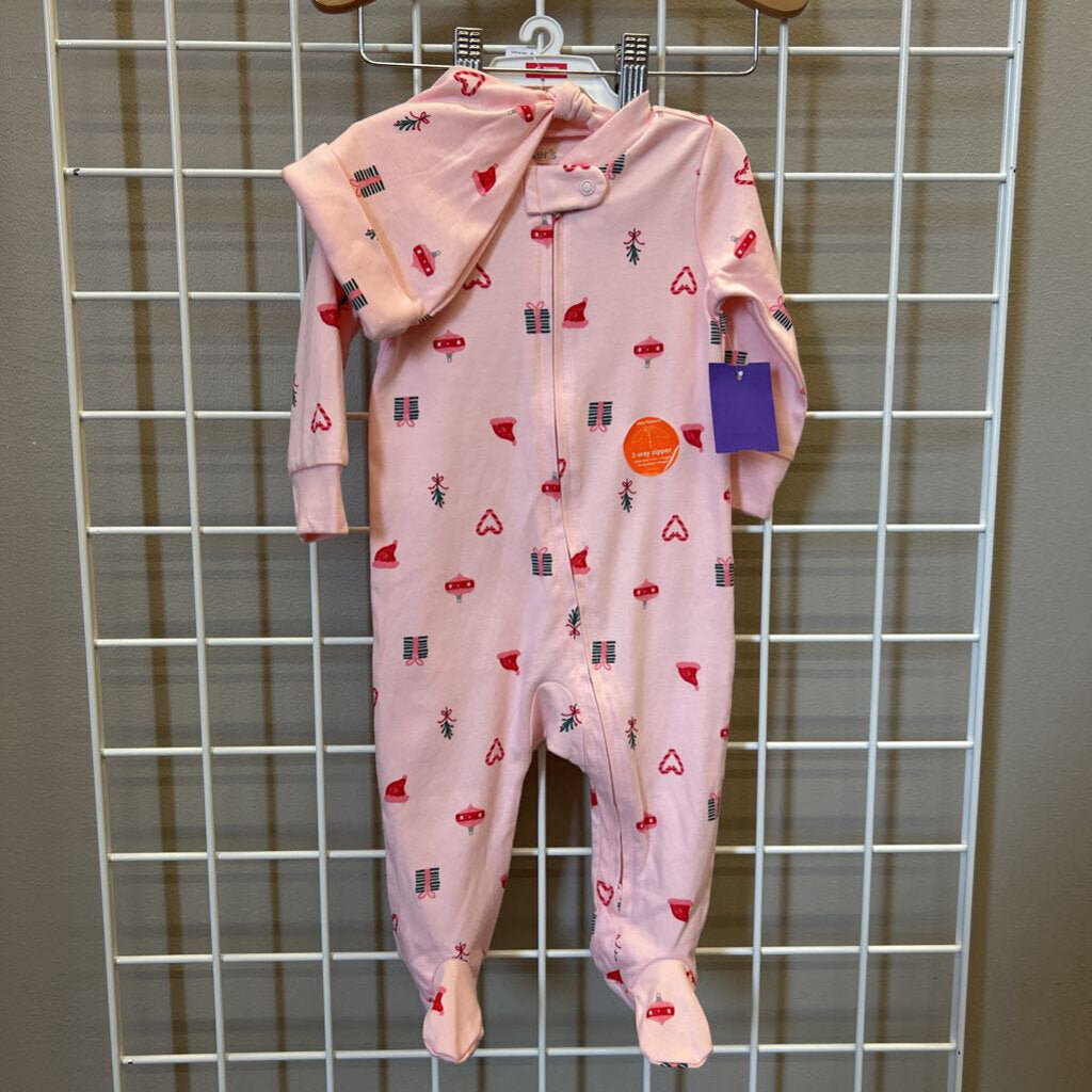NWT Carter's Present Zip Sleeper w/ Hat - 6m