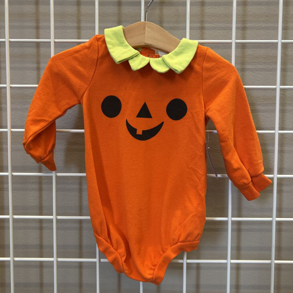 Cat & Jack Pumpkin LS Bubble Romper - 12m