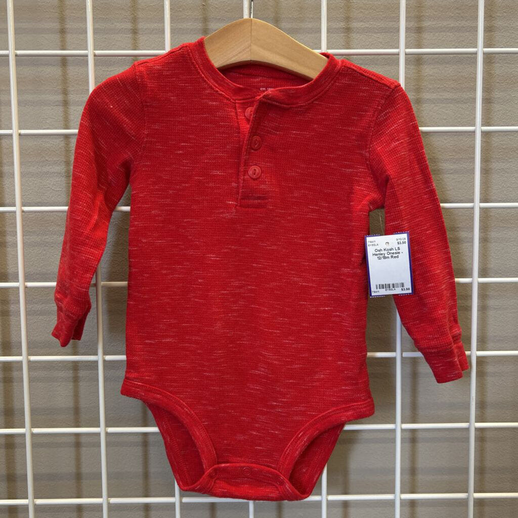Osh Kosh LS Henley Onesie - 12/18m