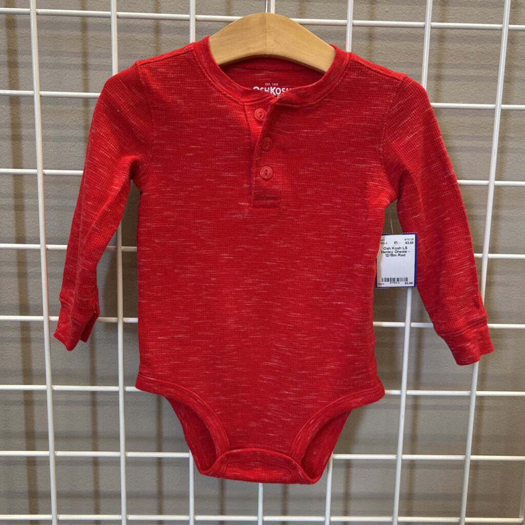 Osh Kosh LS Henley Onesie - 12/18m