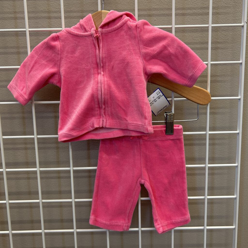 Osh Kosh Velour Two Pc Set - NB