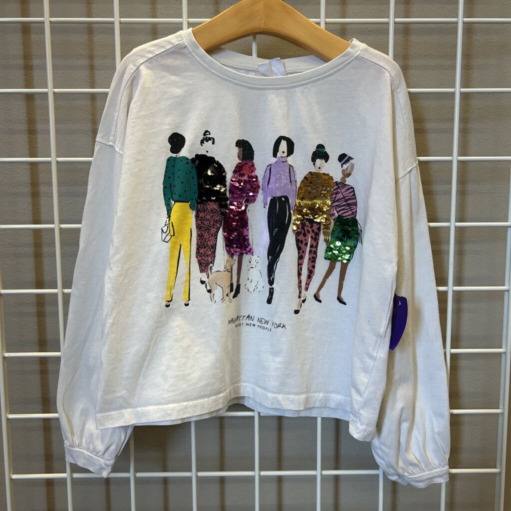 Zara Sequin Fashion LS Crop Top (light marks) - 10