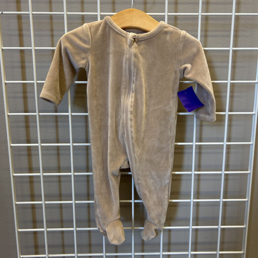 Chick Pea Velour Zip Sleeper - 0/3m