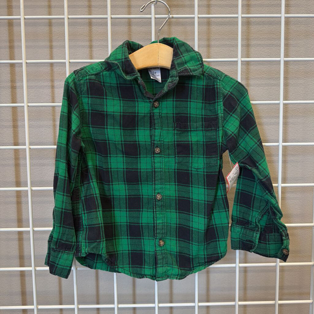 Carter's Plaid LS Button Up - 3T