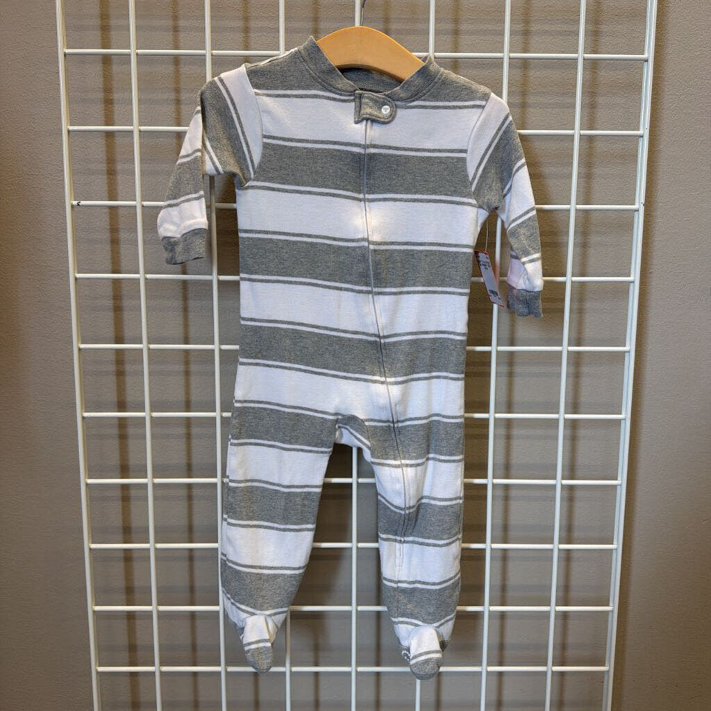 Burt's Bees Stripe Zip Sleeper - 6/9m