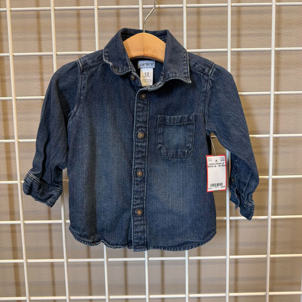 Carter's Denim LS Button Up - 12m