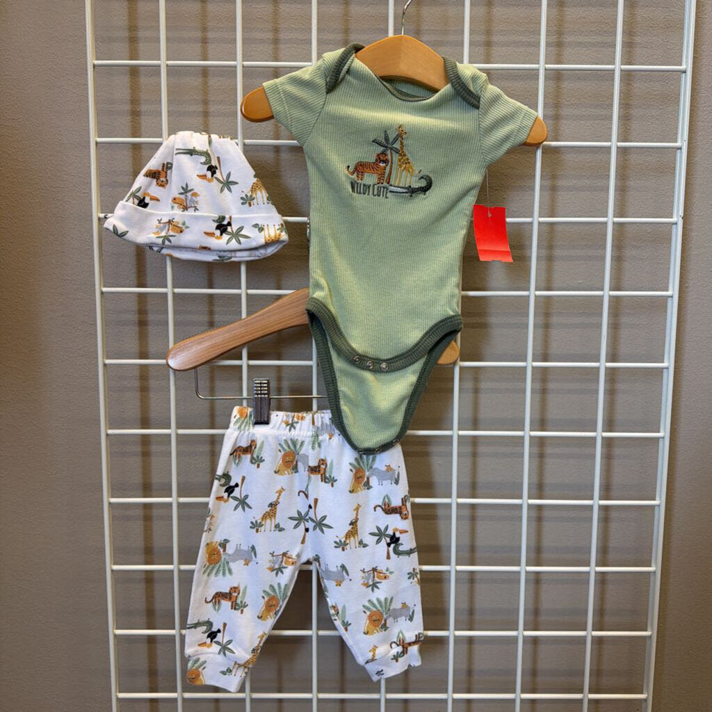 Chick Pea Wildy Cute Three Pc Set - 0/3m