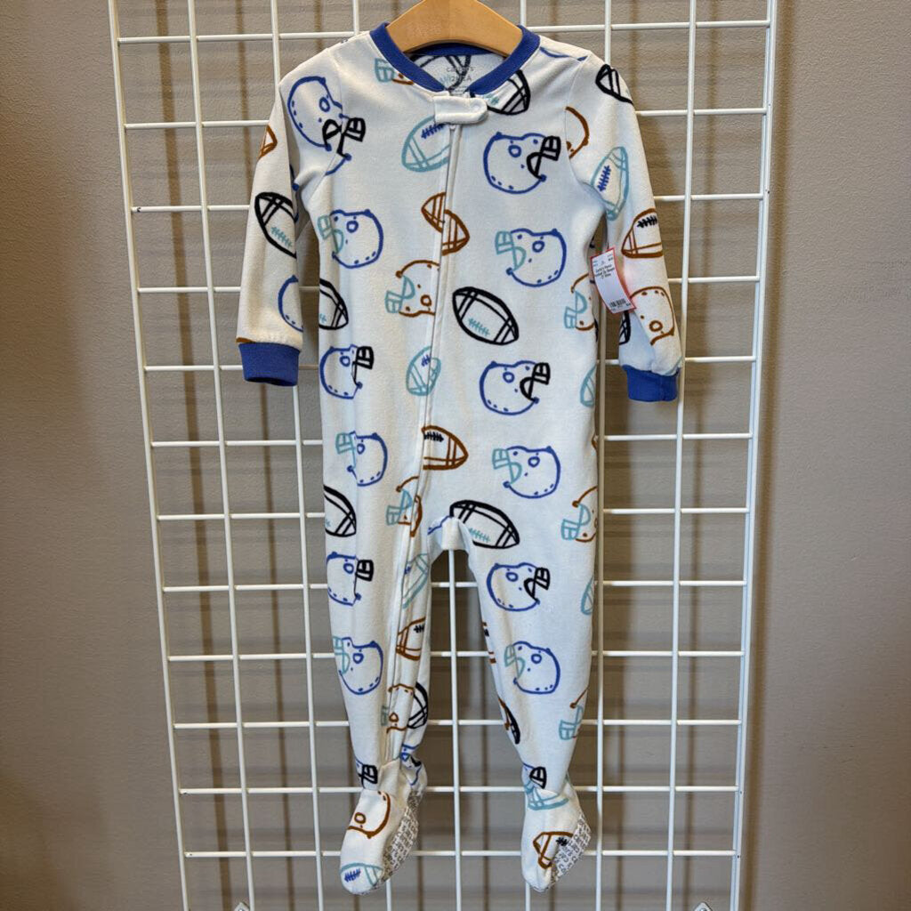 Carter's Fleece Football Zip Sleeper - 2T