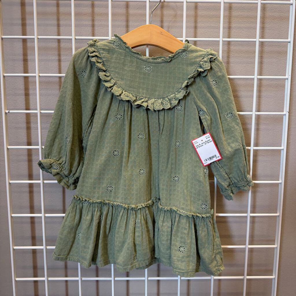 Cat & Jack Eyelet LS Dress - 2T