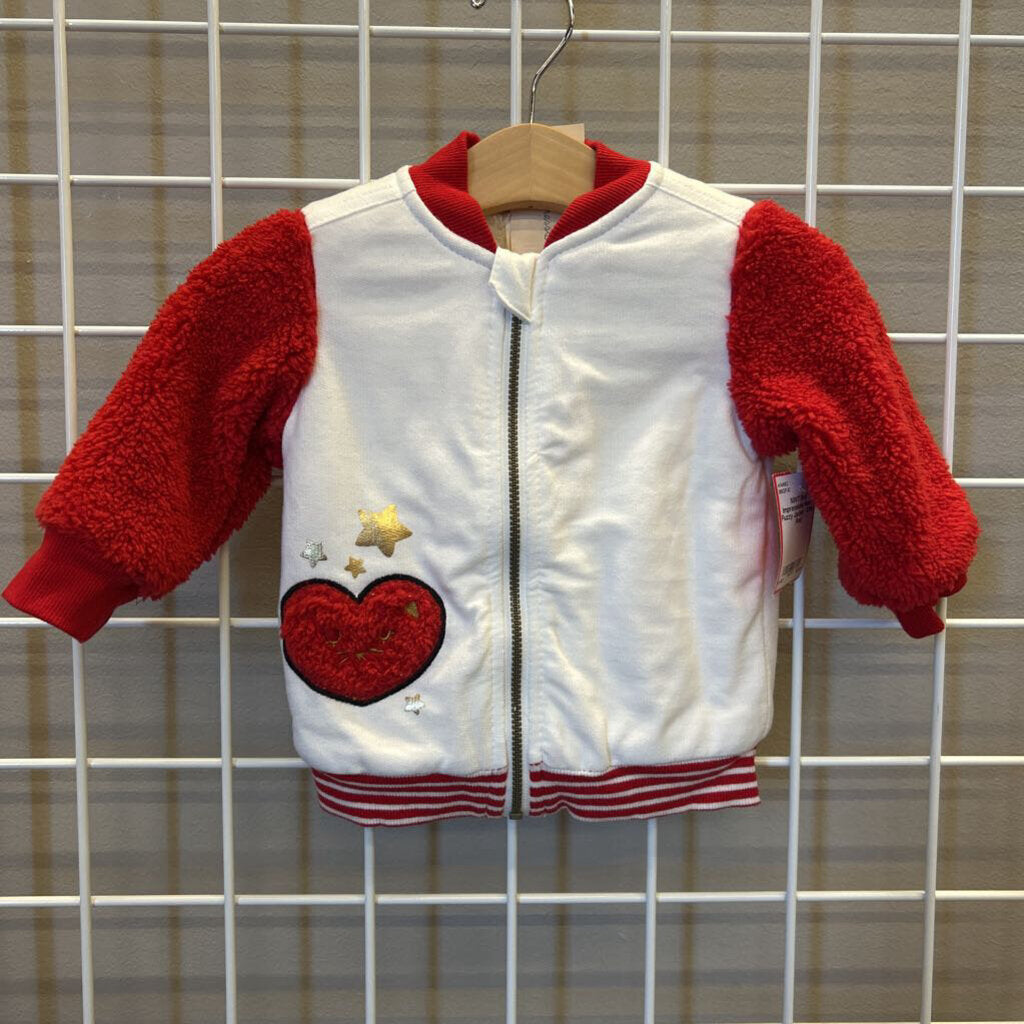 NWT First Impressions Heart Fuzzy Jacket - 6/9m