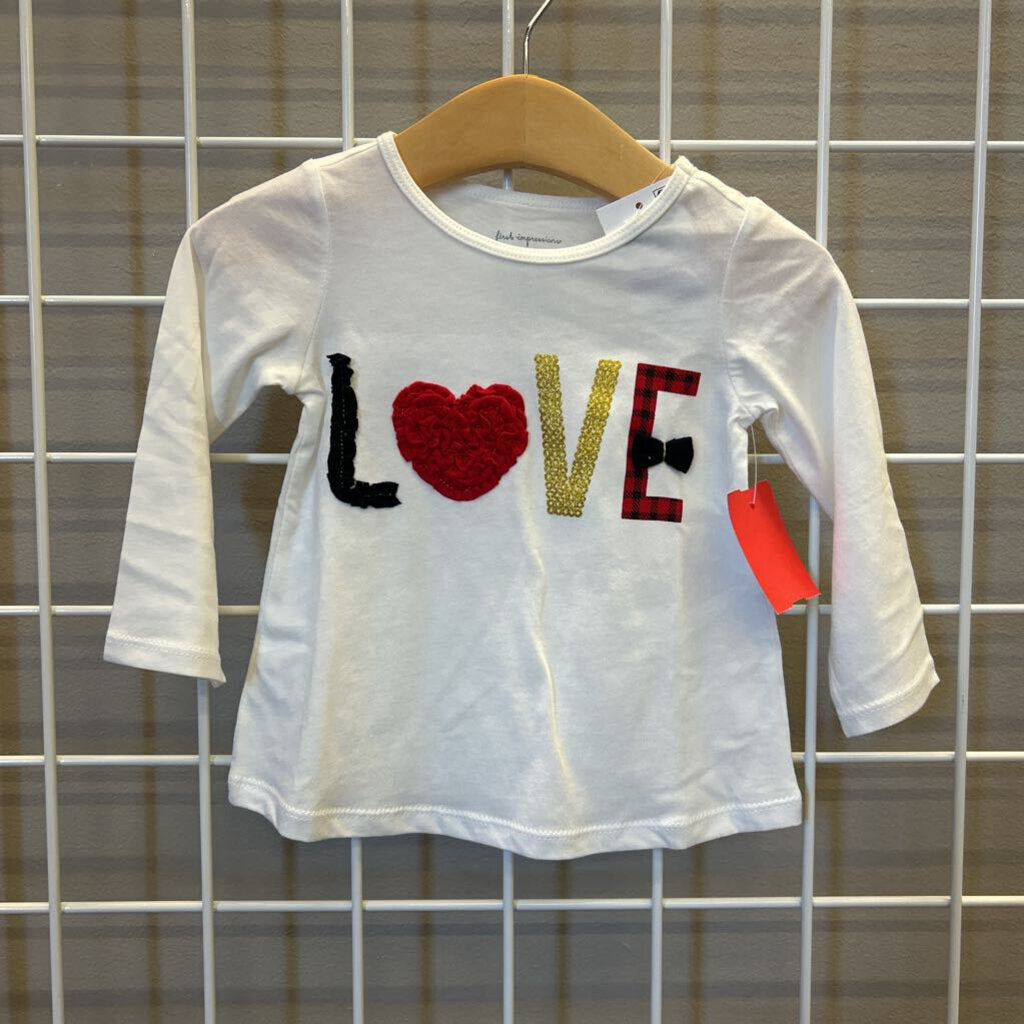 NWT First Impressions LOVE LS Top - 6/9m