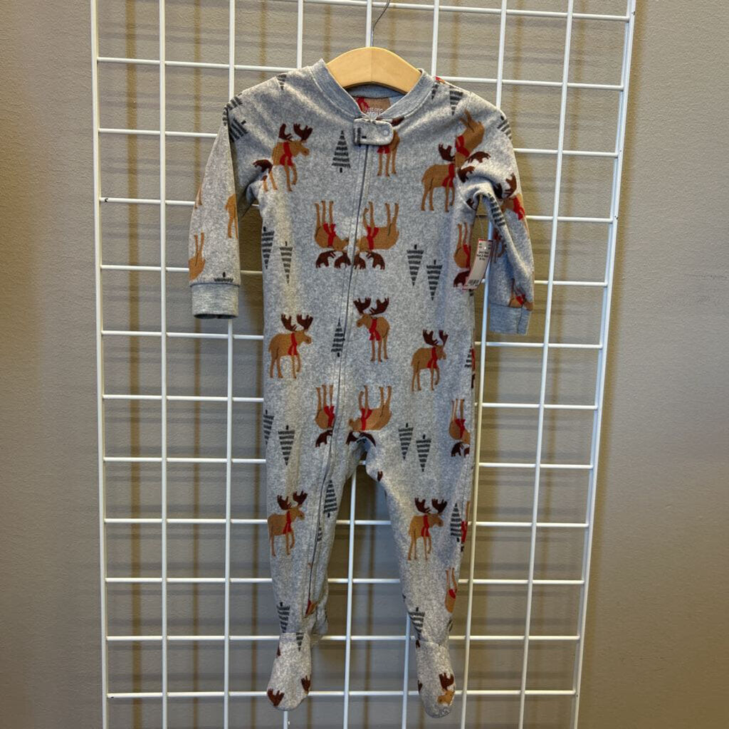 Carter's Fleece Moose Zip Sleeper - 18m