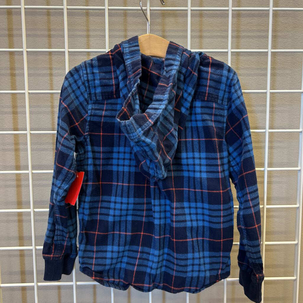 Hanna Andersson Plaid LS Button Up Hoodie - 5
