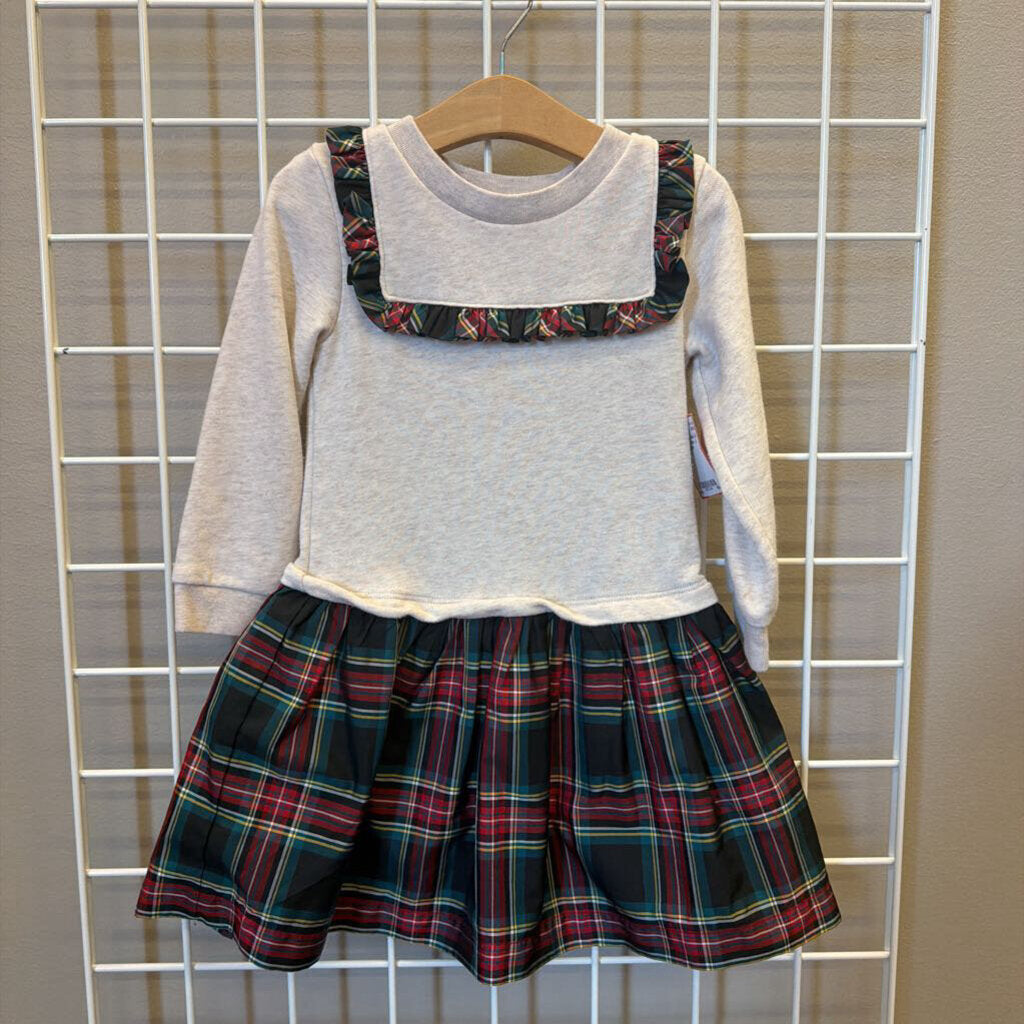 Baby Gap Plaid LS Ruffle Dress - 4