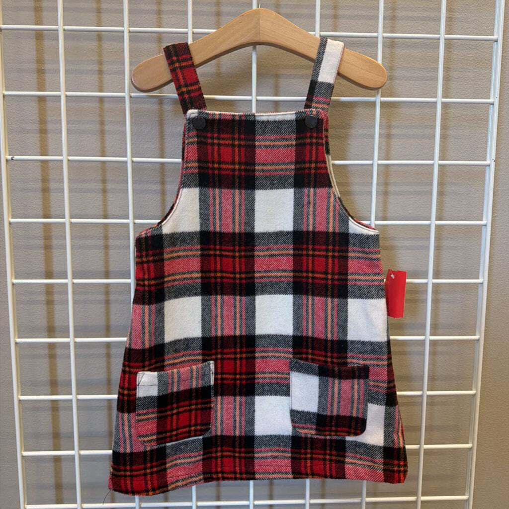 Little Me Fleece Plaid Jumper - 4T
