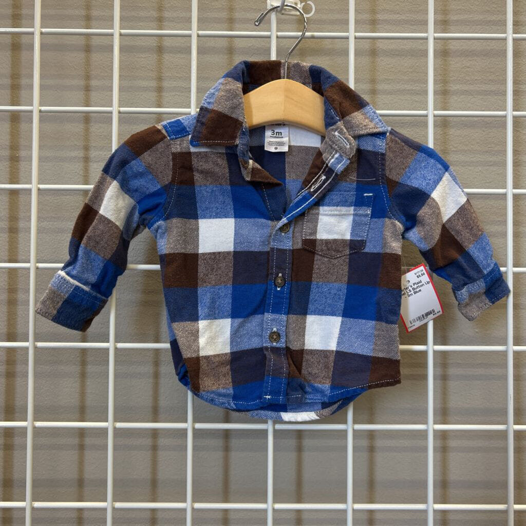 Carter's Plaid Flannel LS Button Up - 3m