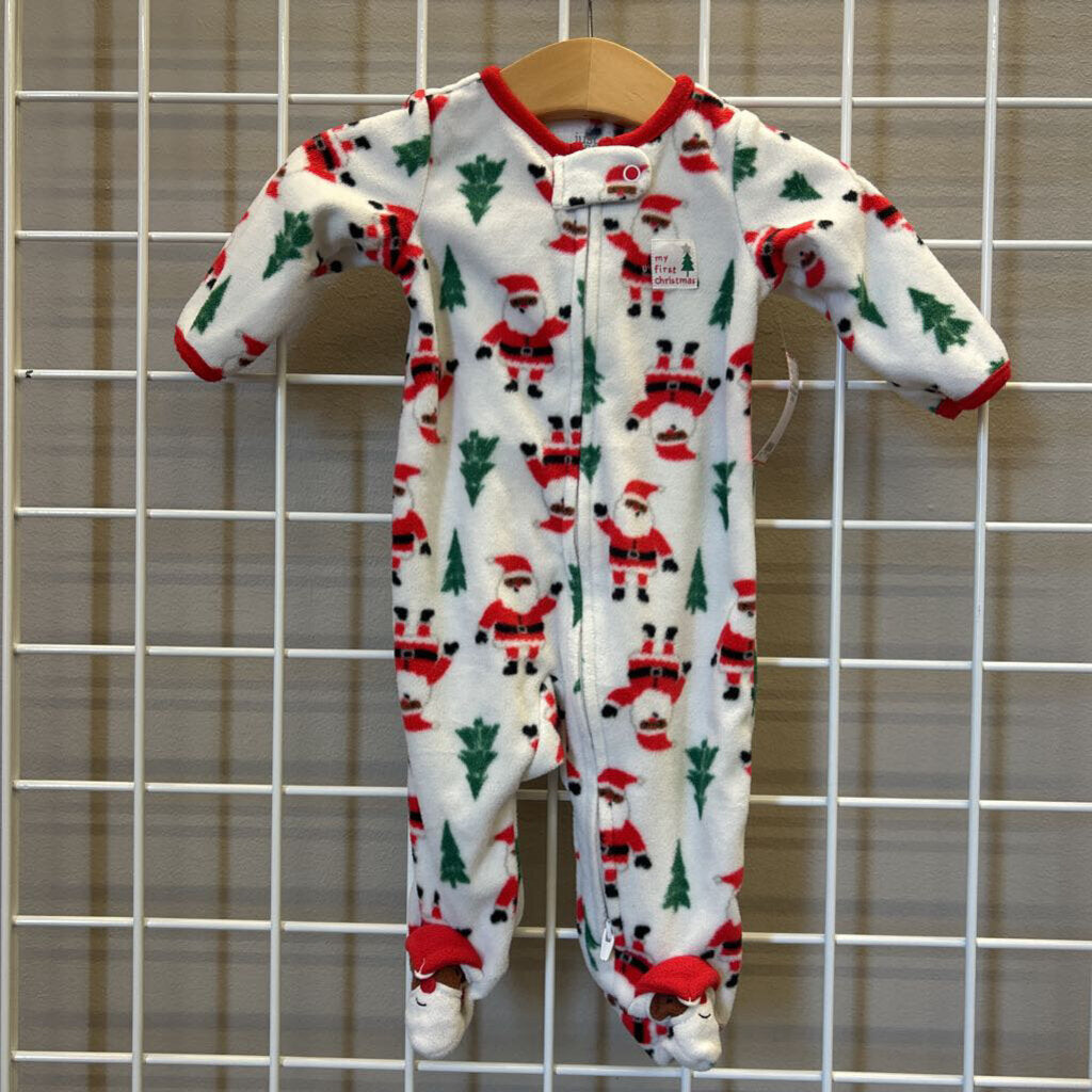Carter's Fleece Santa Zip Sleeper - 3m