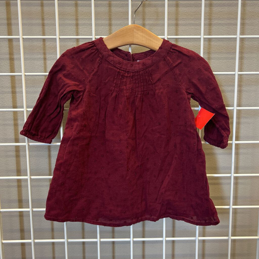 Old Navy Swiss Dot LS Dress - 6/12m